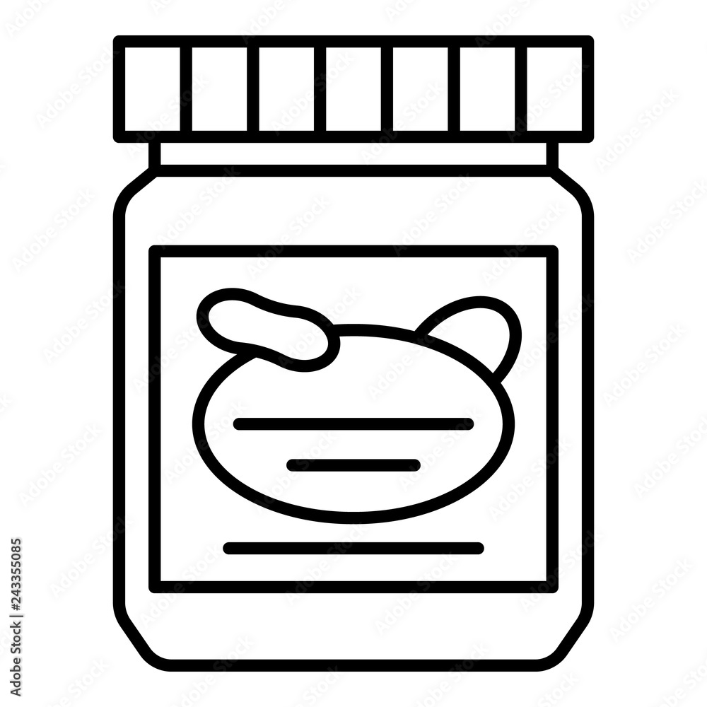 Poster peanut butter jar icon. outline peanut butter jar vector icon for web design isolated on white backg