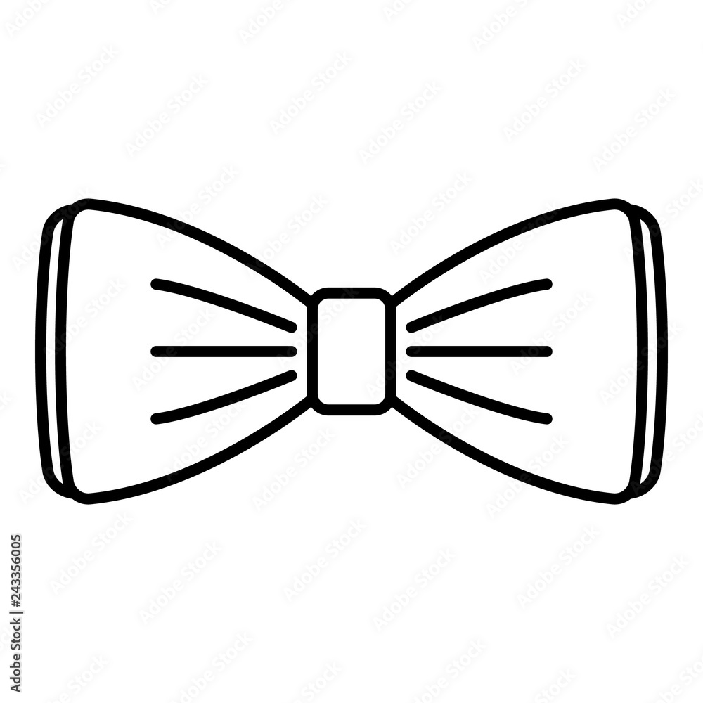 Wall mural Festive bow tie icon. Outline festive bow tie vector icon for web design isolated on white background - Wall murals