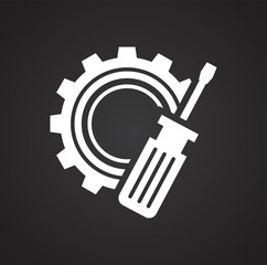 Construction icon on black background for graphic and web design, Modern simple vector sign. Internet concept. Trendy symbol for website design web button or mobile app