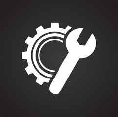 Construction icon on black background for graphic and web design, Modern simple vector sign. Internet concept. Trendy symbol for website design web button or mobile app