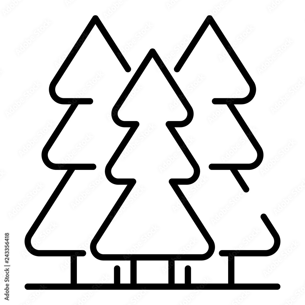 Poster mountain fir tree icon. outline mountain fir tree vector icon for web design isolated on white backg