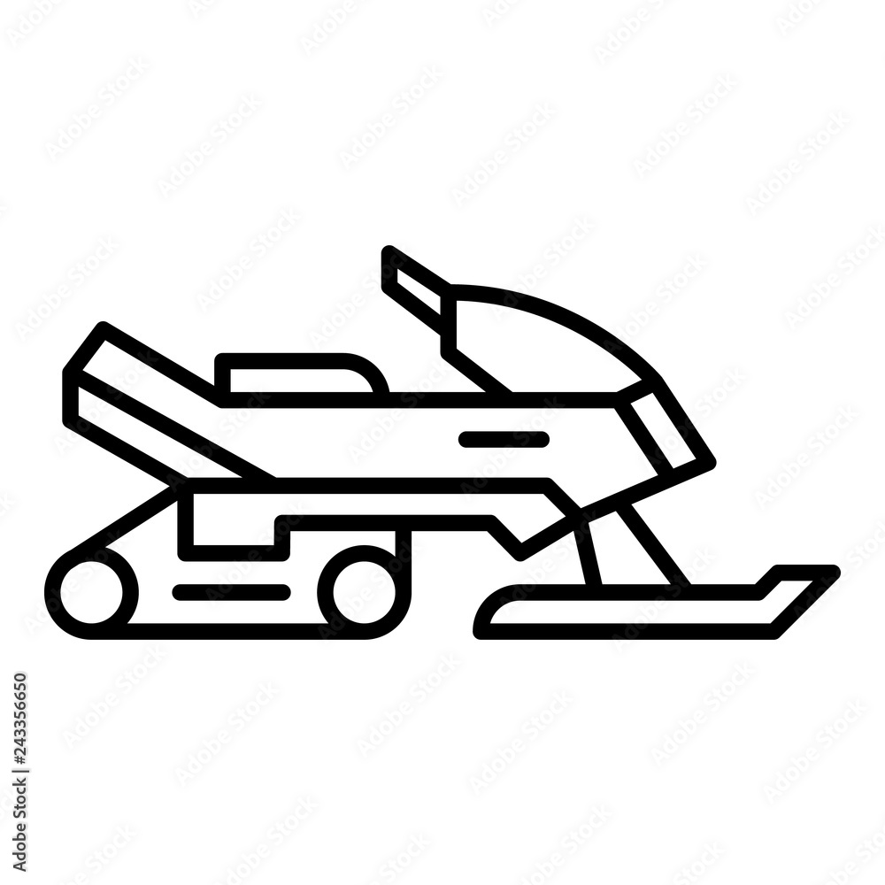 Poster snowmobile icon. outline snowmobile vector icon for web design isolated on white background