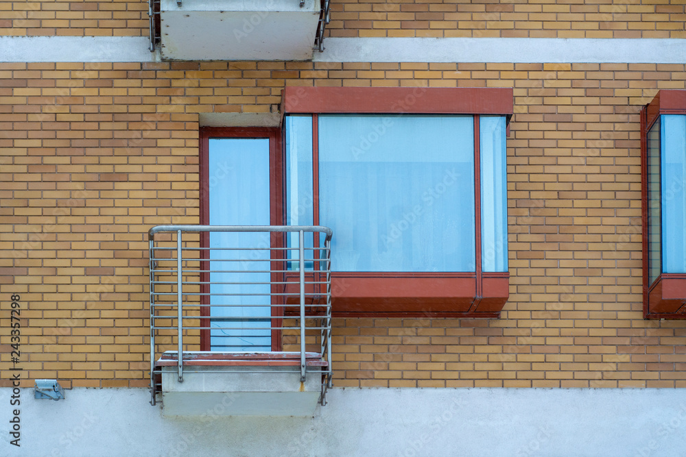 Wall mural the facade of a modern building with balcony