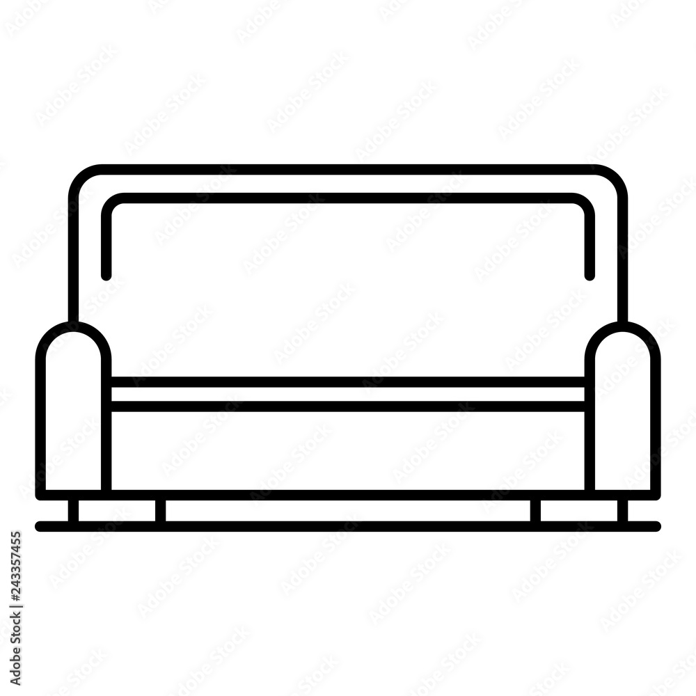 Poster sofa icon. outline sofa vector icon for web design isolated on white background