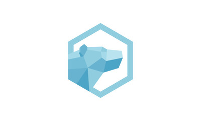 Polar Bear Vector Logo constructed using polygonal shapes.