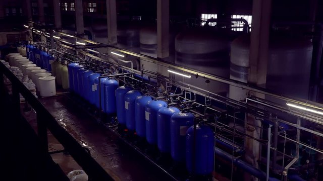 Installation for water purification. Large filter installations. Reverse osmosis.