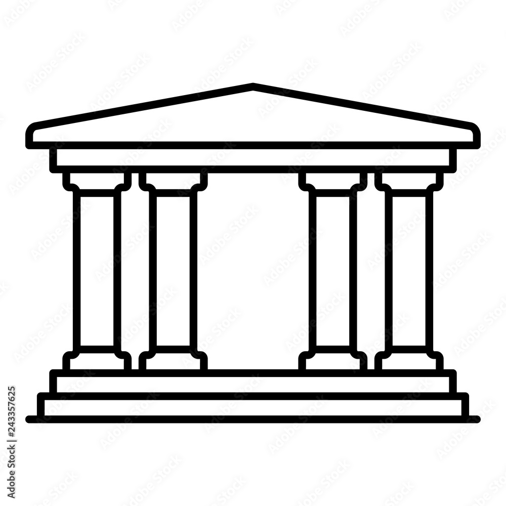 Poster museum building icon. outline museum building vector icon for web design isolated on white backgroun