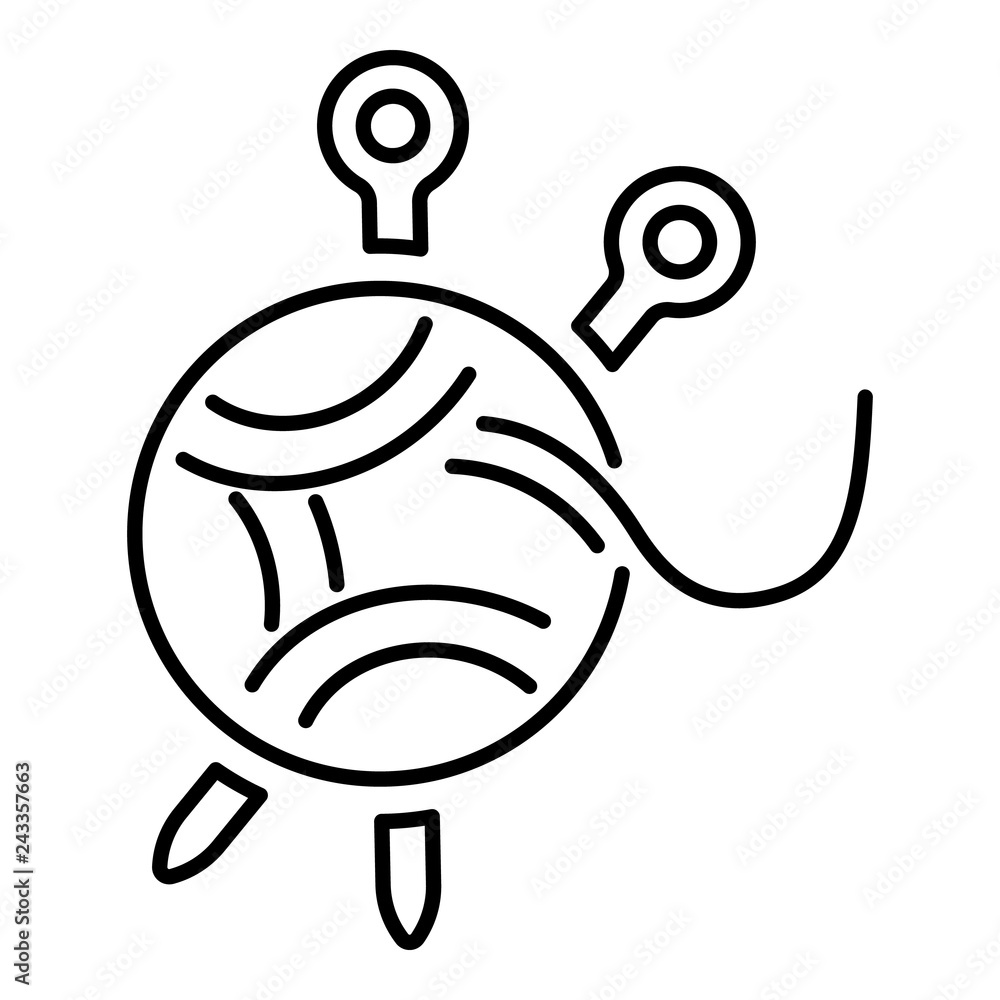 Poster knitting tool icon. outline knitting tool vector icon for web design isolated on white background