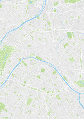 Naklejka premium Mapa miasta Paryż, szczegółowy plan koloru, ilustracji wektorowych
