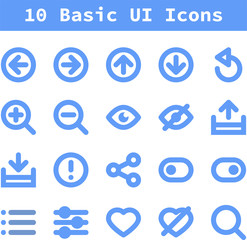Fototapeta premium 10 Basic UI Icons