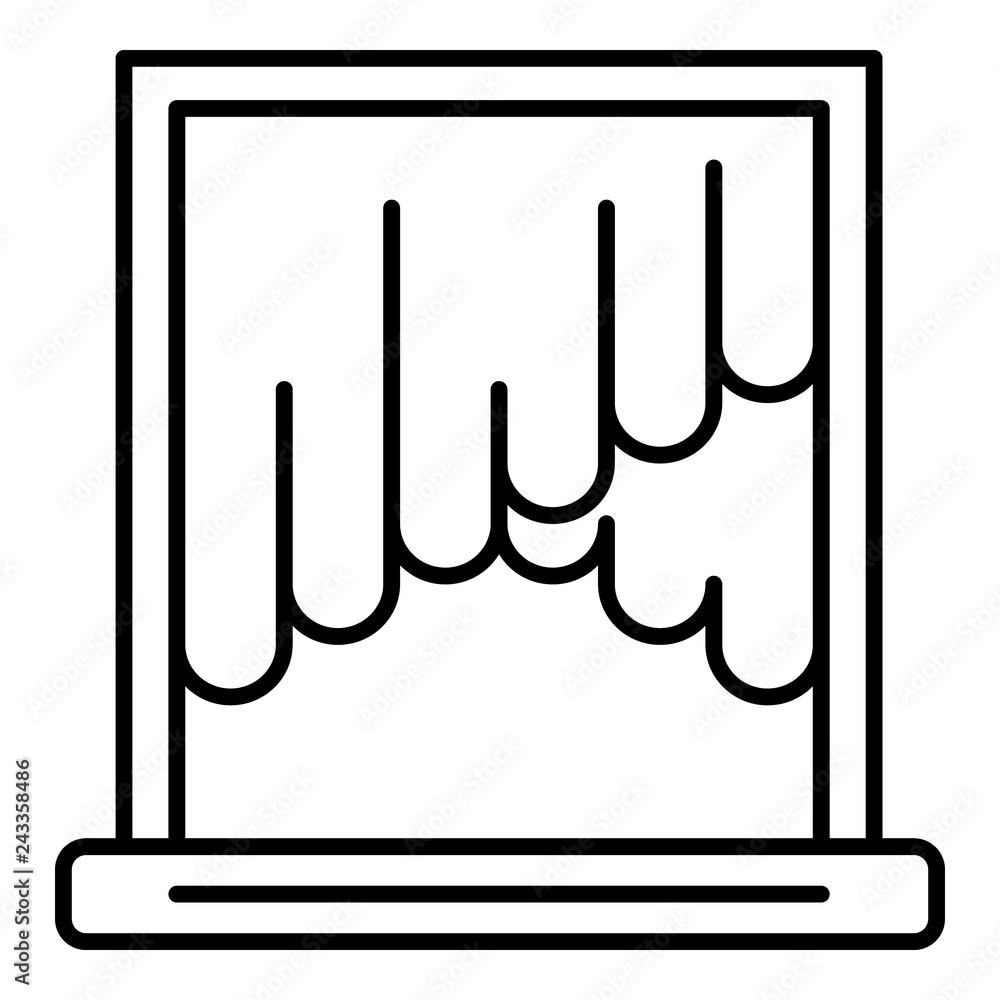 Poster window curtain icon. outline window curtain vector icon for web design isolated on white background