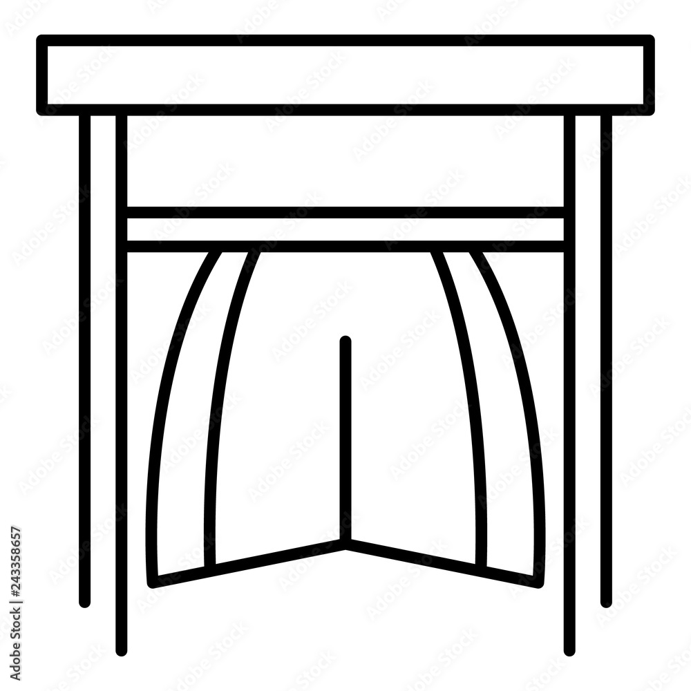Aufkleber modern window drapery icon. outline modern window drapery vector icon for web design isolated on whi