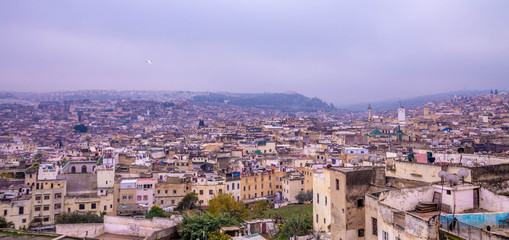 Panoramic view in Fez, Marocco