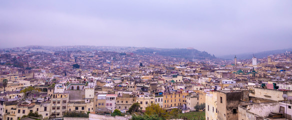 Panoramic view in Fez, Marocco