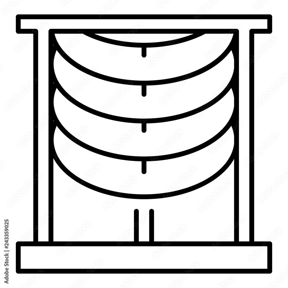 Poster wave window curtain icon. outline wave window curtain vector icon for web design isolated on white b