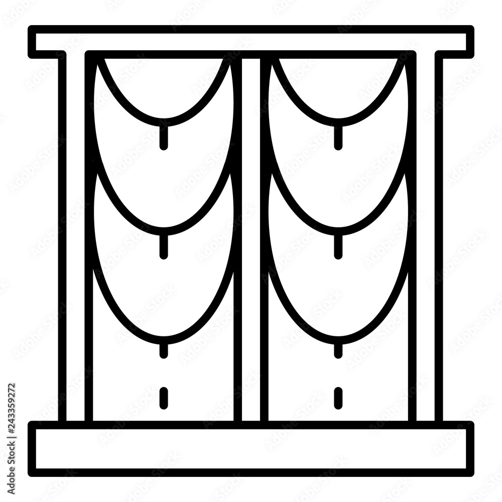 Poster round window curtain icon. outline round window curtain vector icon for web design isolated on white