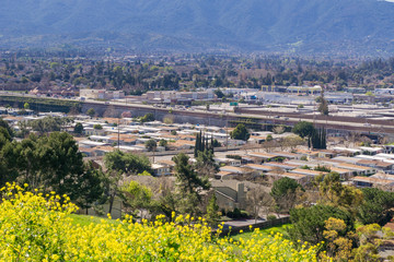 View towards Guadalupe Freeway from Communications Hill, San Jose, California