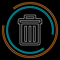trashcan icon, vector trash bin - basket
