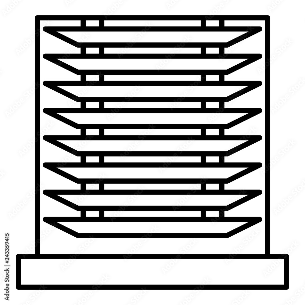 Poster horizontal jalousie icon. outline horizontal jalousie vector icon for web design isolated on white b