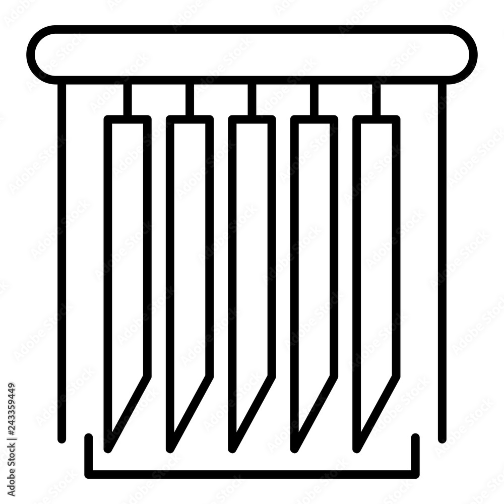 Poster vertical jalousie icon. outline vertical jalousie vector icon for web design isolated on white backg