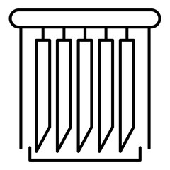 Vertical jalousie icon. Outline vertical jalousie vector icon for web design isolated on white background