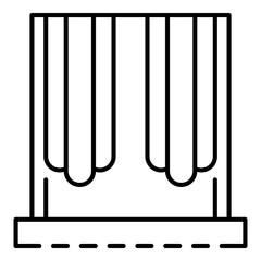 French curtain icon. Outline french curtain vector icon for web design isolated on white background