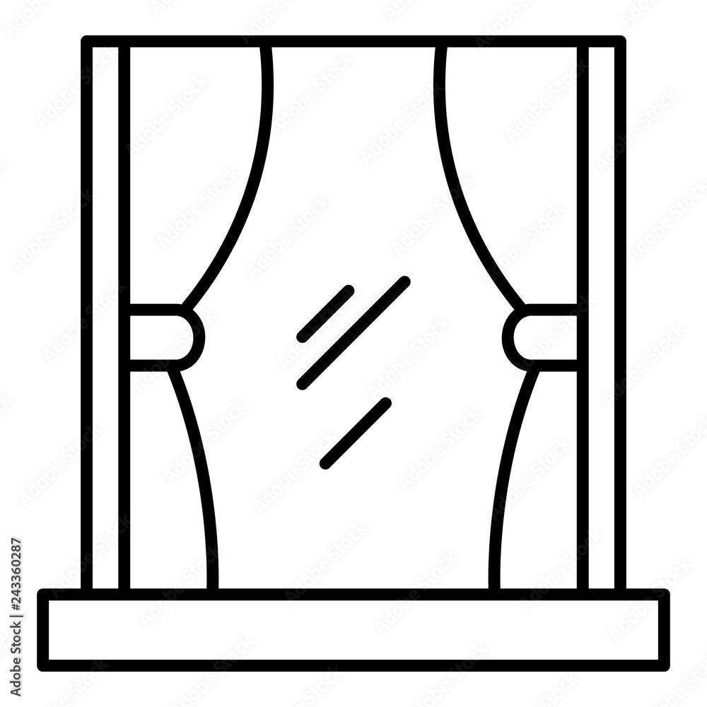 Poster windows curtains icon. outline windows curtains vector icon for web design isolated on white backgro