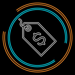 Vector Dollar tag sign, money dollar icon