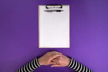 Top view clipboard notepad copy space mock up