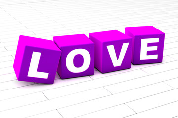 3D rendered illustration of the word Love.