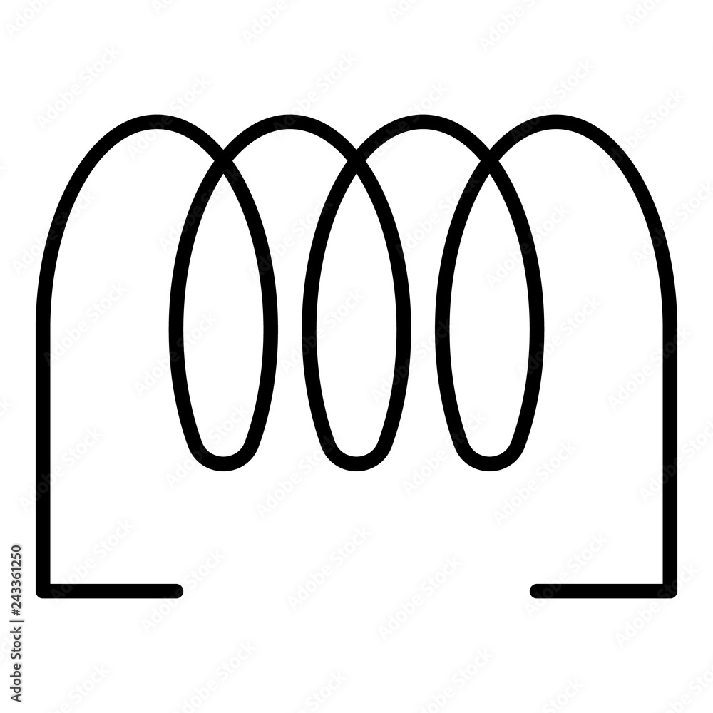 Poster cord coil icon. outline cord coil vector icon for web design isolated on white background