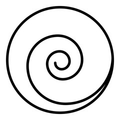 Circle spiral icon. Outline circle spiral vector icon for web design isolated on white background