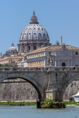 Fototapeta premium Amazing view of Vatican and Tiber River in city of Rome, Italy