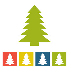 Fototapeta na wymiar Green Spruce. New Year icon