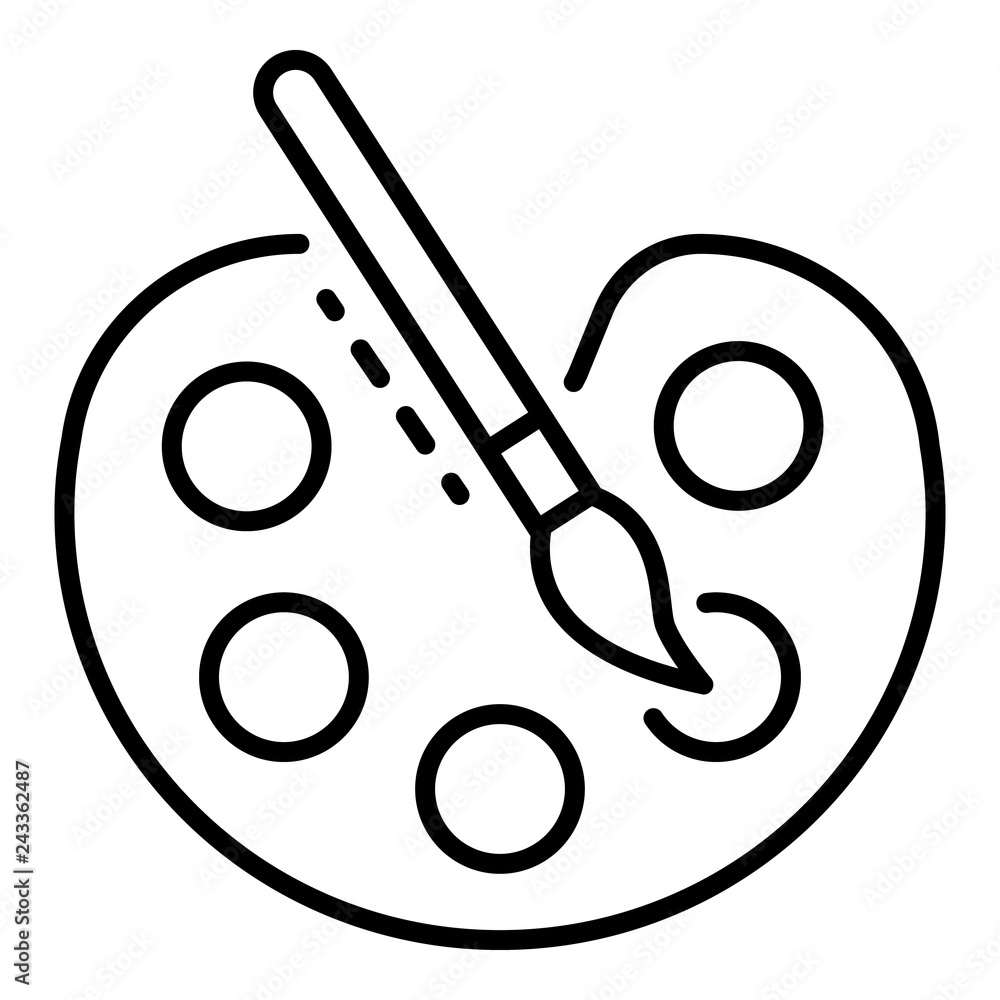 Poster paint palette icon. outline paint palette vector icon for web design isolated on white background