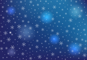 Fototapeta premium Winter background with falling snow and snowflakes