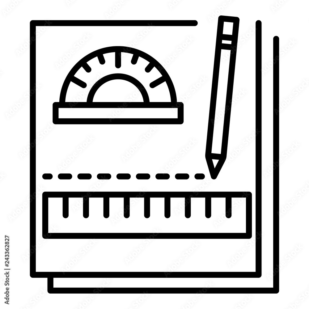 Poster homework notebook icon. outline homework notebook vector icon for web design isolated on white backg