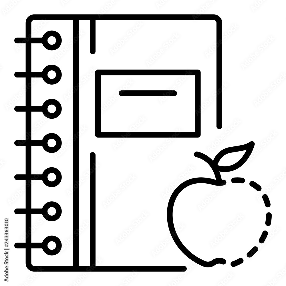 Poster homework clean notebook icon. outline homework clean notebook vector icon for web design isolated on