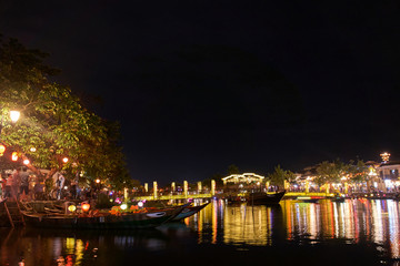 Fototapeta na wymiar Hoi An City centre evening view, Vietnam