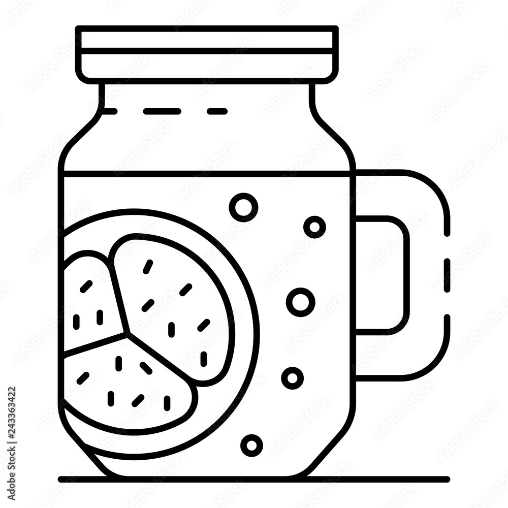 Poster smoothie jar icon. outline smoothie jar vector icon for web design isolated on white background