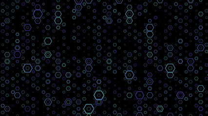 Abstract background pattern with a variety of hexagons.