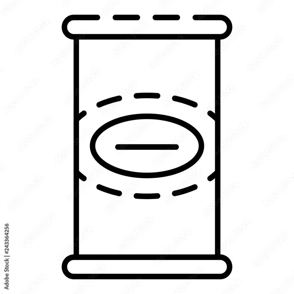 Poster tin can icon. outline tin can vector icon for web design isolated on white background