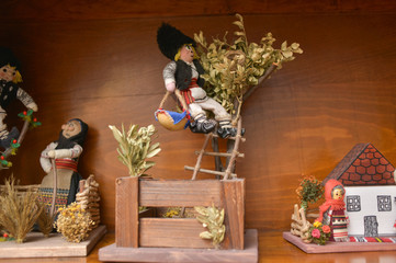 Traditional Romanian dolls in folk dress