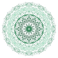 Green gradient color Mandala. Vector illustration.