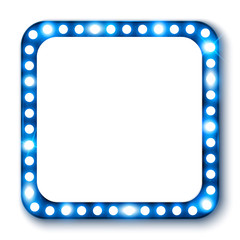 Neon signboard with glowing shiny light bulbs, vector illustration design