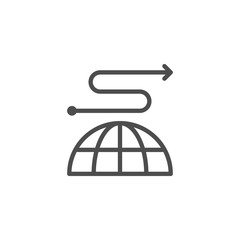 Global traveling line icon