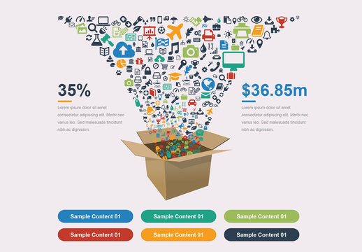 Box with Icons Infographic
