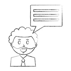 business man with speech bubble