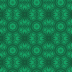 Seamless color pattern from a variety of geometric shapes.