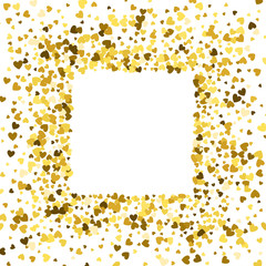 Frame or border of random scatter hearts